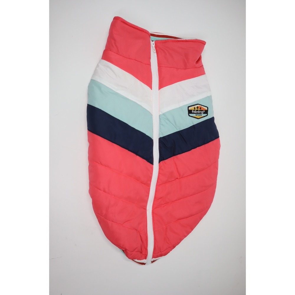 Fabdog Chevron Dog Puffer Jacket - Melon -‎ Size 18